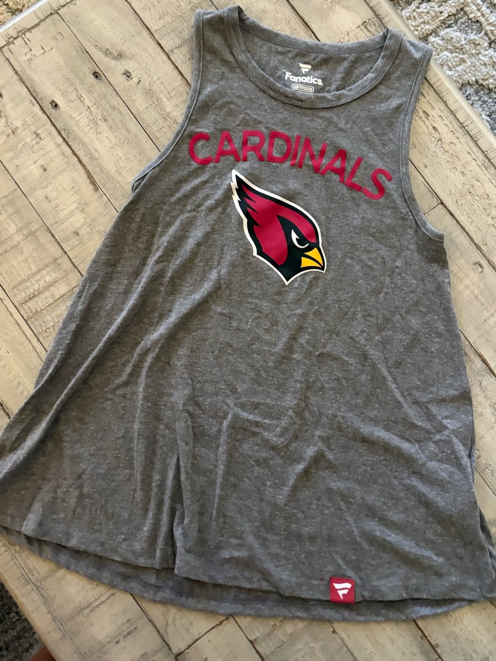 Fanatics Arizona Cardinals Gray Tank with Red Logo